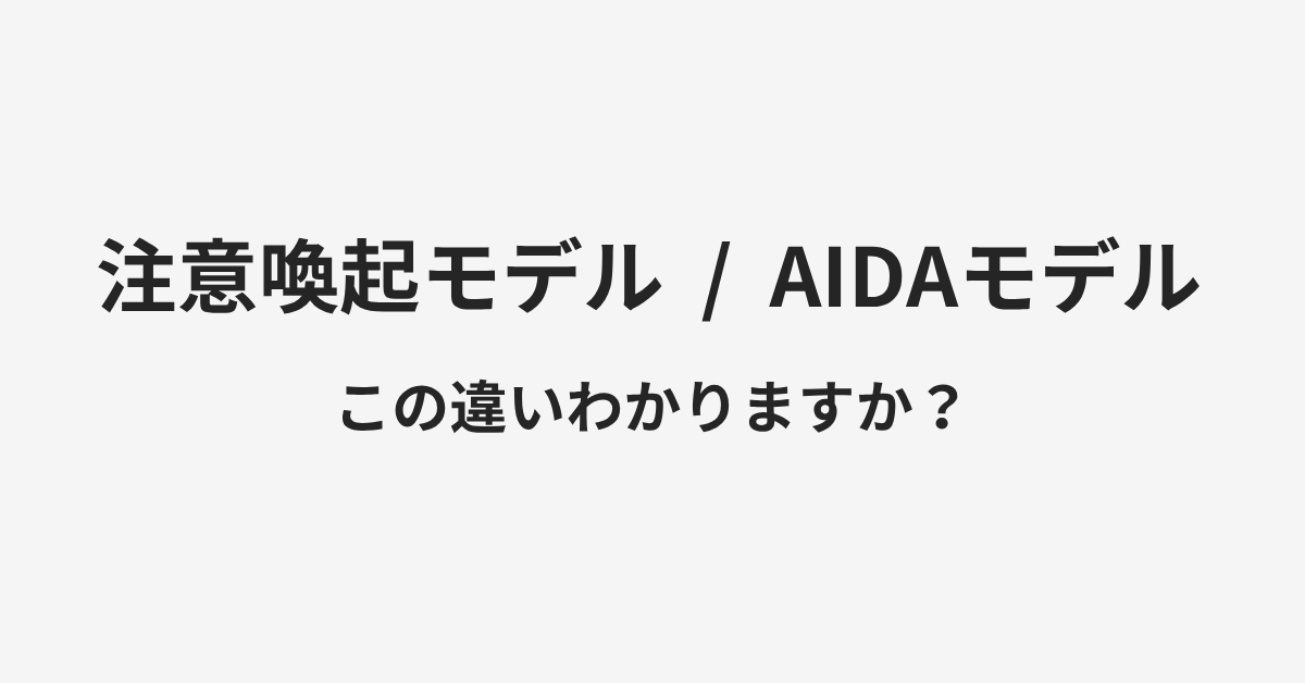 【注意喚起モデル】と【AIDAモデル】の違いとは？例文付きで使い方や意味をわかりやすく解説 | イメージ画像