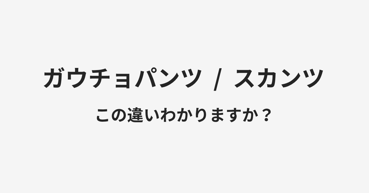 【ガウチョパンツ】と【スカンツ】の違いとは？例文付きで使い方や意味をわかりやすく解説 | イメージ画像