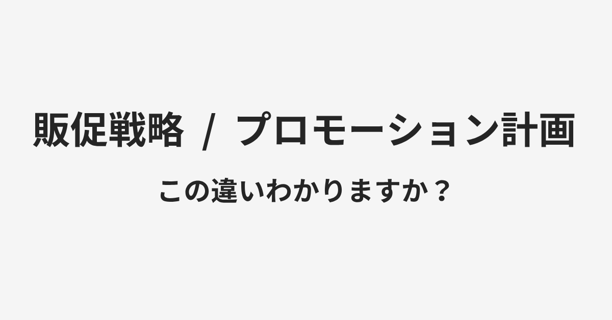 【販促戦略】と【プロモーション計画】の違いとは?例文付きで使い方や意味をわかりやすく解説 | イメージ画像 【販促戦略】と【プロモーション計画】の違いとは?例文付きで使い方や意味をわかりやすく解説 | イメージ画像