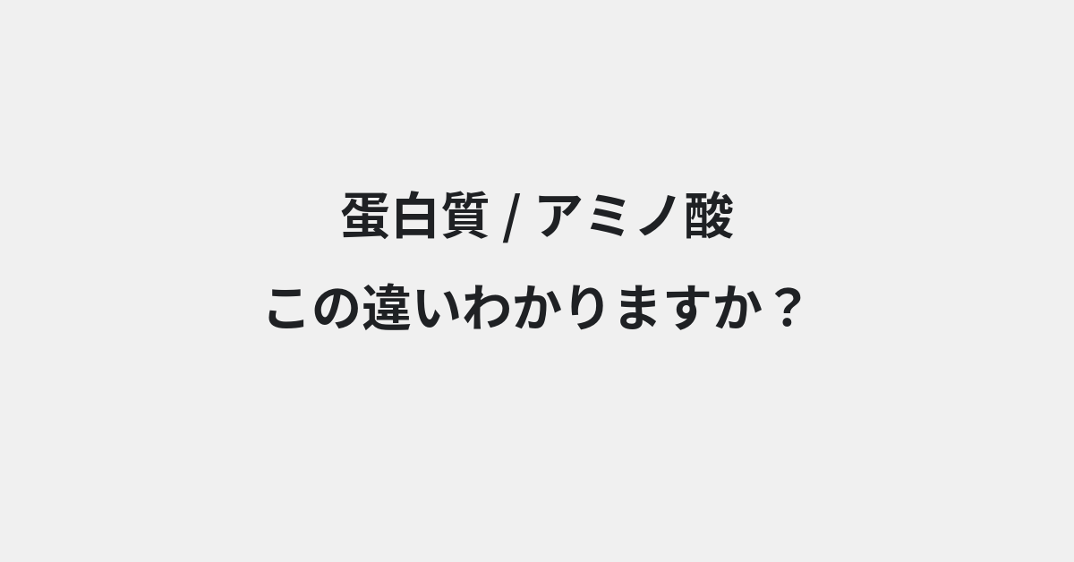 【蛋白質】と【アミノ酸】の違いとは？例文付きで使い方や意味をわかりやすく解説 | イメージ画像
